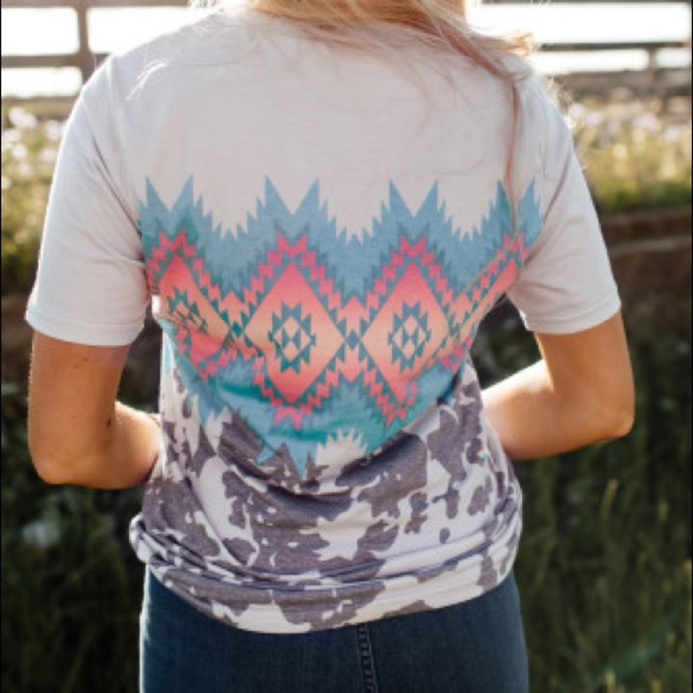 Multi-Color Aztec Geometric Print Top - Picture 2 of 3